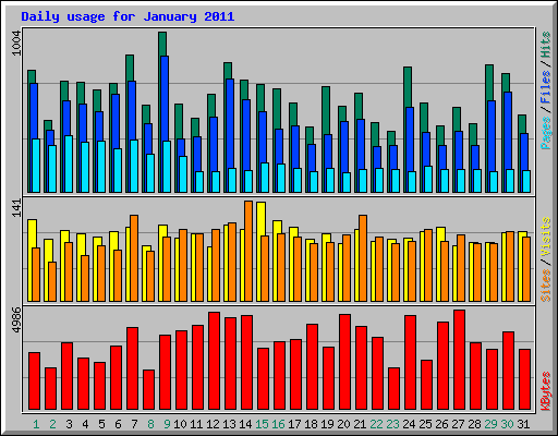 Daily usage for January 2011