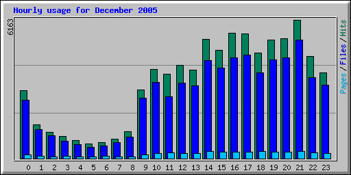 Hourly usage for December 2005