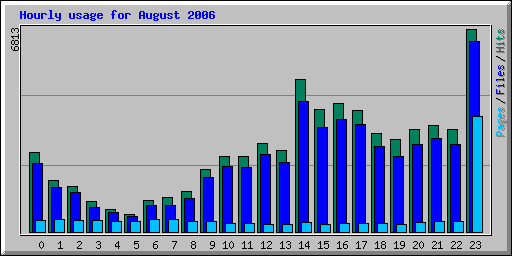 Hourly usage for August 2006