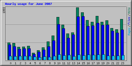 Hourly usage for June 2007