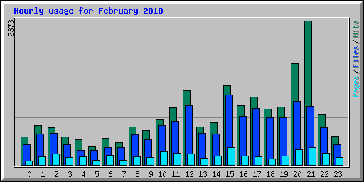 Hourly usage for February 2010