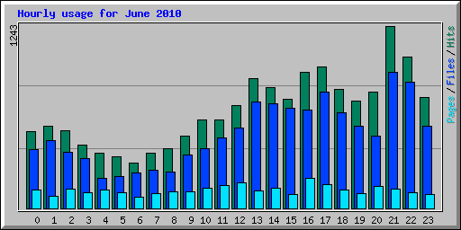 Hourly usage for June 2010