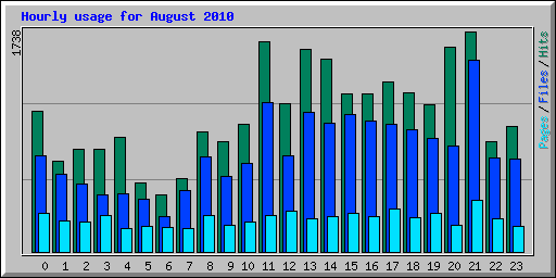 Hourly usage for August 2010