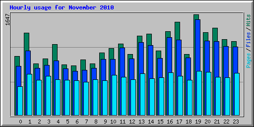 Hourly usage for November 2010