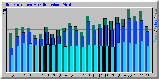 Hourly usage for December 2010