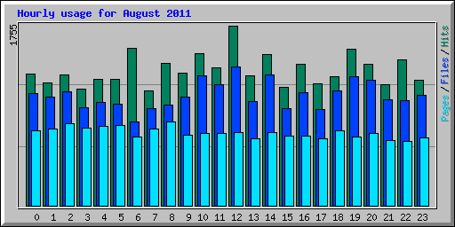 Hourly usage for August 2011