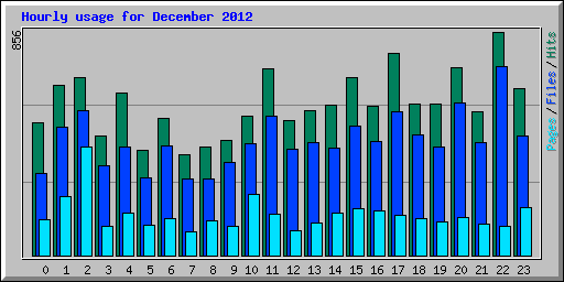 Hourly usage for December 2012