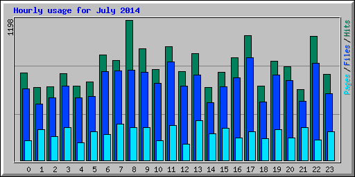 Hourly usage for July 2014