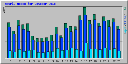 Hourly usage for October 2015