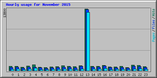 Hourly usage for November 2015