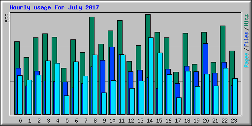 Hourly usage for July 2017