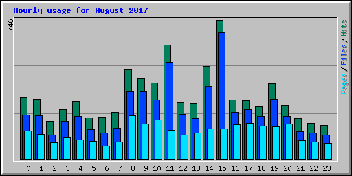 Hourly usage for August 2017