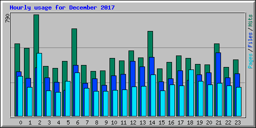 Hourly usage for December 2017