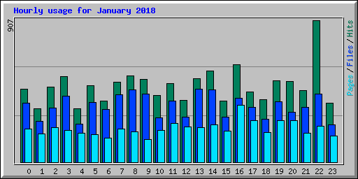 Hourly usage for January 2018